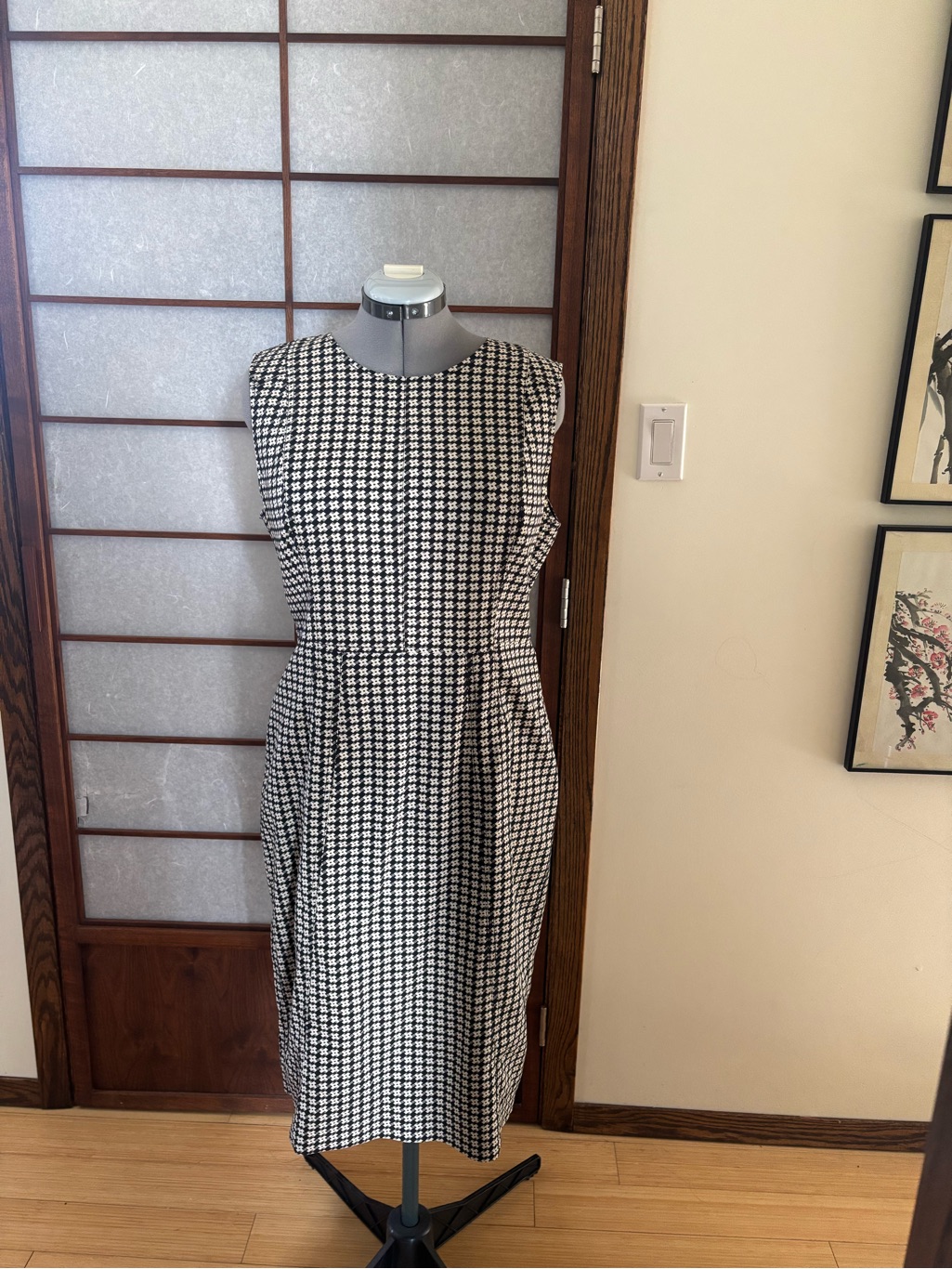 Euc Diane Von Furstenberg Calliope Houndstooth Shealth Dress Us 12